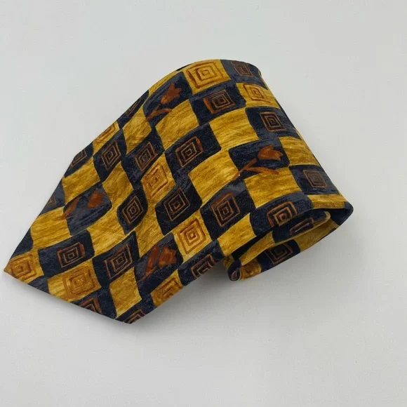 Boss Yellow and Black Checkered Tie - Picture 1 of 5